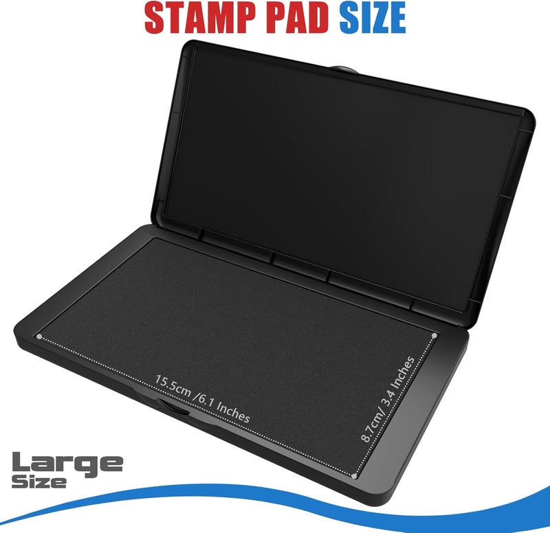 Lsushine Large Stamp Pad, 6.1 x 3.4 Inch Black Ink Pad Premium Quality Felt Pad Rubber Stamp Ink Pad for Office, Home - Image 2